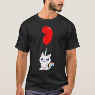 T-shirt Chat Licorne Mignon  7ème Anniversaire  Ballon Par