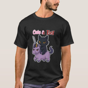 T-shirt Chat Licorne Mignonne Espiègle Drôle Fantaisie
