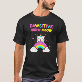 T-shirt Chat Licorne Pawsitive Tout de Suite Mignon Catico