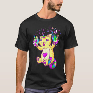 T-shirt Chat Licorne Uni Candy Cat Chat Coloré