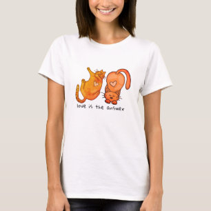 T-shirt Chat Love est la réponse Chemise - Amoureux des ch