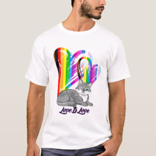 T-shirt Chat Love Is Love - Propriétaire d'animal LGBTQ+
