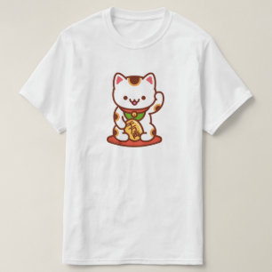 T-shirt Chat Lucky de MANEKI-NEKO - Blanc