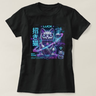 T-shirt Chat Lucky Sci-Fi Maneki Neko Charme Cosmique Grap