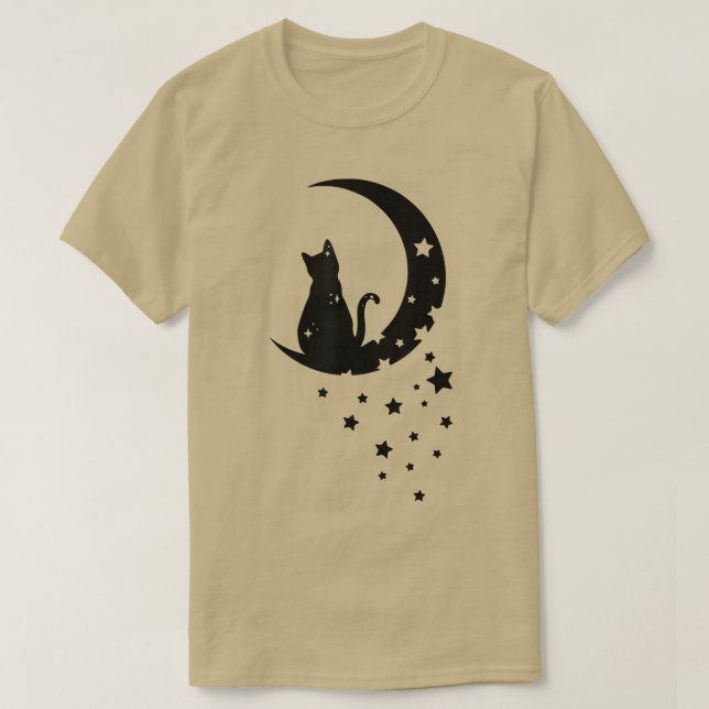 T-shirt Chat lune Cute Chat Chat, chaton Amoureux des chat (Design devant)