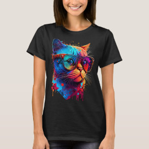 T-shirt Chat Lunettes de soleil Coeur Cute Kitten Chat