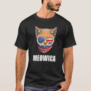 T-shirt Chat Lynx 4 juillet Drapeau américain USA