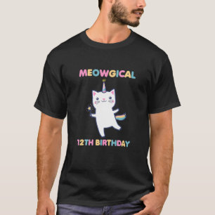 T-shirt Chat magique de 12 ans pour son anniversaire Kitty