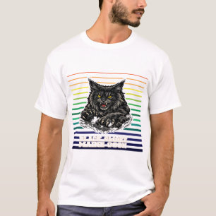T-shirt Chat Maine Coon à fumée noire Art de mascotte féro