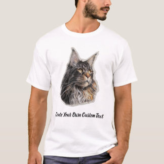 T-shirt Chat Maine Coon Créez votre propre texte personnal