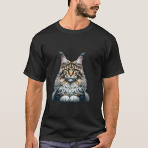 T-shirt chat Maine Coon - Dessin Félin Artistique