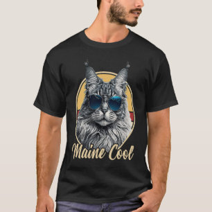 T-shirt Chat Maine Coon tenue rétro Maine animal cool Kitt