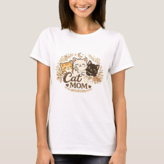 T-Shirt Chat Maman Boho | T-Shirt Boho Floral Chat