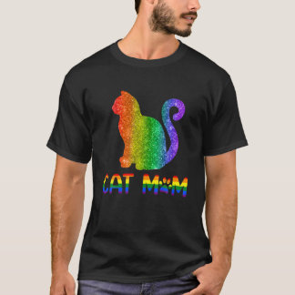 T-shirt Chat Maman Colorée Arc-en-ciel LGBT Pride Chat Mam