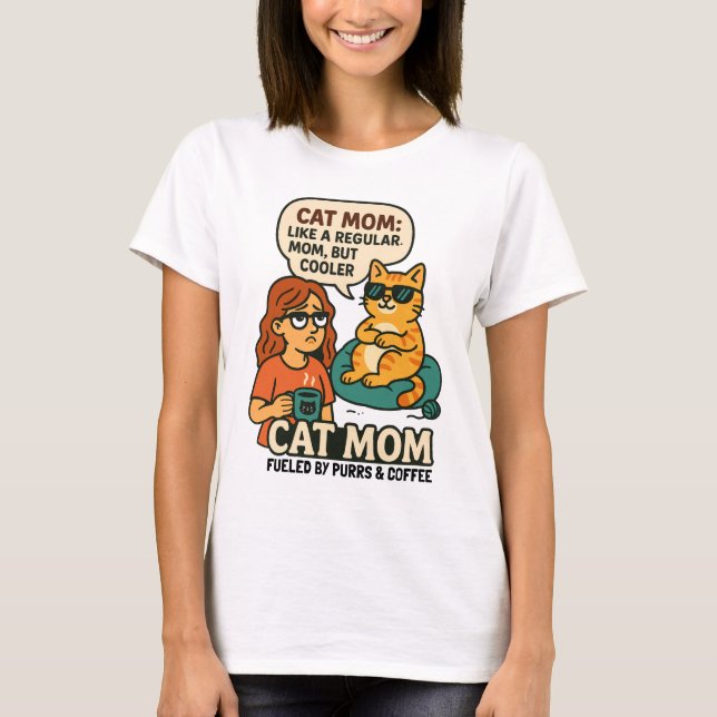 T-shirt Chat Maman - Comme une maman régulière, mais Glaci (Devant)
