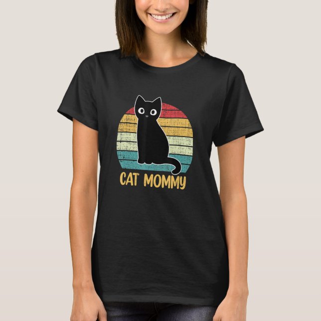 T-shirt Chat maman mignonne Chats pour femmes Maman Rétro  (Devant)