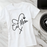 Chat Maman Moderne Jouer Coeur et Typographie amus