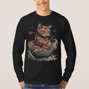 T-shirt chat mange Ramen, Vague de Kanawaga