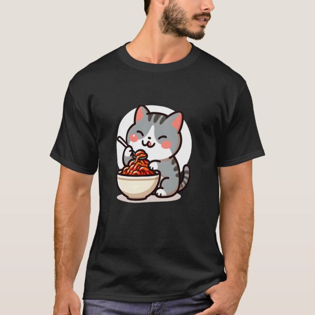 T-shirt Chat mangeant du kimchi (Devant)