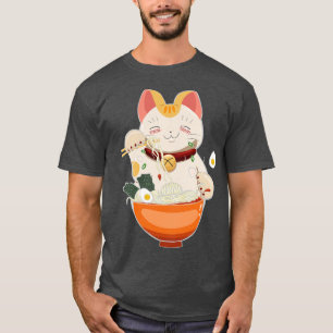 T-shirt Chat Manger Ramen Dans Le Bowl