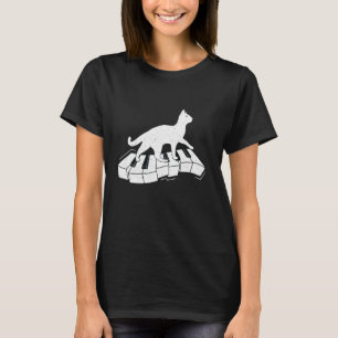 T-shirt Chat marchant sur le piano Chat jouant du piano Dr