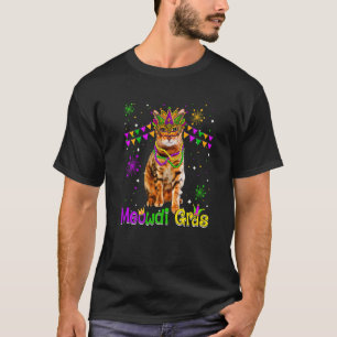 T-shirt Chat Mardi Gras Bengal Mignon Masque de Carnaval