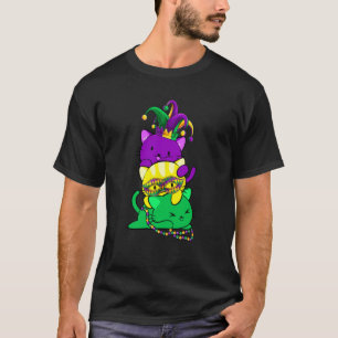 T-shirt Chat Mardi Gras Hommes Femmes Garçons Filles Enfan