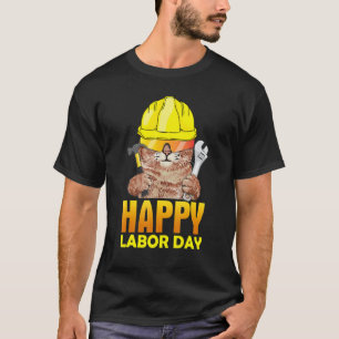 T-shirt Chat Mécanique Bonne Fête du Travail Patriotique H