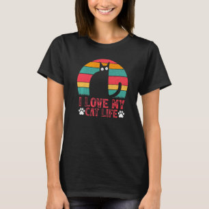 T-shirt Chat Mème Chat Propriétaire Chat J'aime Ma Vie Cha