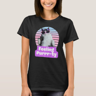 T-shirt Chat Mème Hilarant Kitty Félin Sentiment Taire