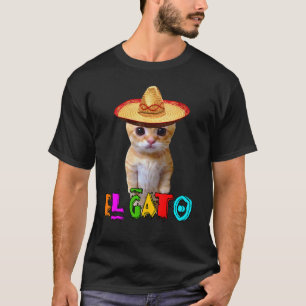 T-shirt Chat Mème Mexicain Chat Latino Munchkin Minou Cin