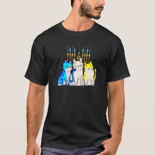 T-shirt Chat Menorah Hanukkah Adorable Chaton Chanukah Jui