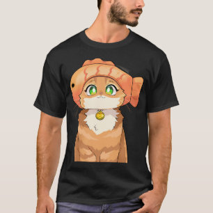 T-shirt Chat mignon avec chapeau de poisson
