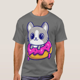 T-shirt Chat mignon avec dessin en noix de Doughnut2