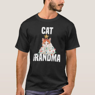 T-shirt Chat mignon avec lumières fées chat grand-mère