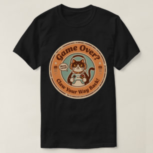 T-shirt Chat mignon avec manette et casque Gamer