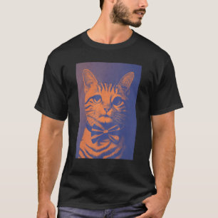 T-shirt Chat Mignon Avec Un Nœud Papillon Col Style Kitsch