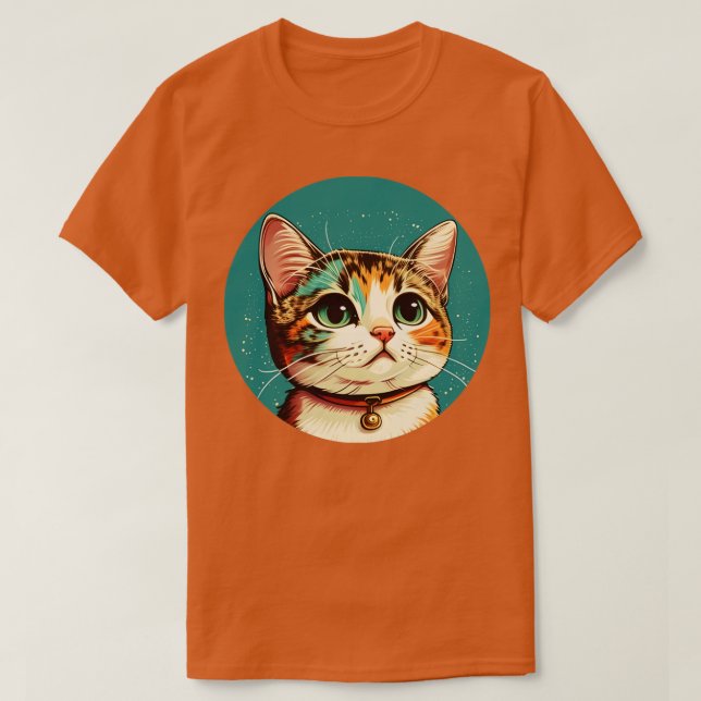 T-shirt chat mignon coloré (Design devant)