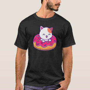 T-shirt Chat Mignon Dans Un Beignet