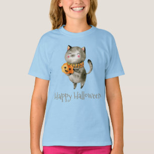 T-shirt Chat mignon de Halloween avec la chemise de