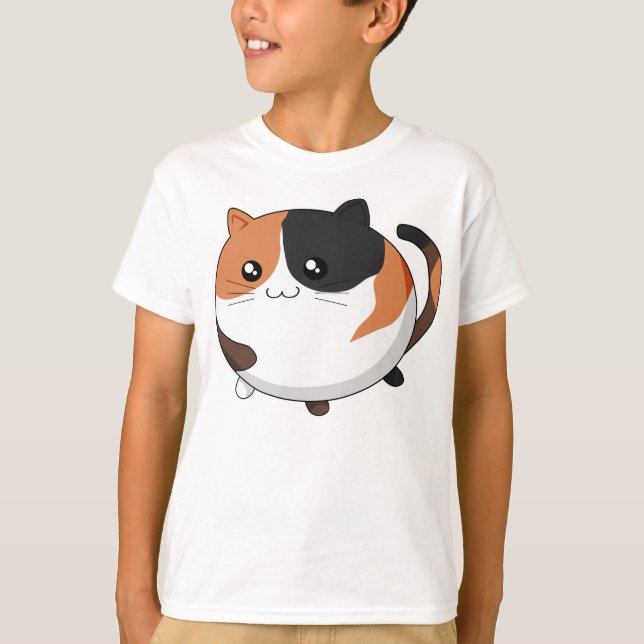 T-shirt Chat mignon de minou de calicot de Kawaii (Devant)