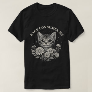 T-shirt Chat Mignon de Rage – Joli Chat avec Fleur