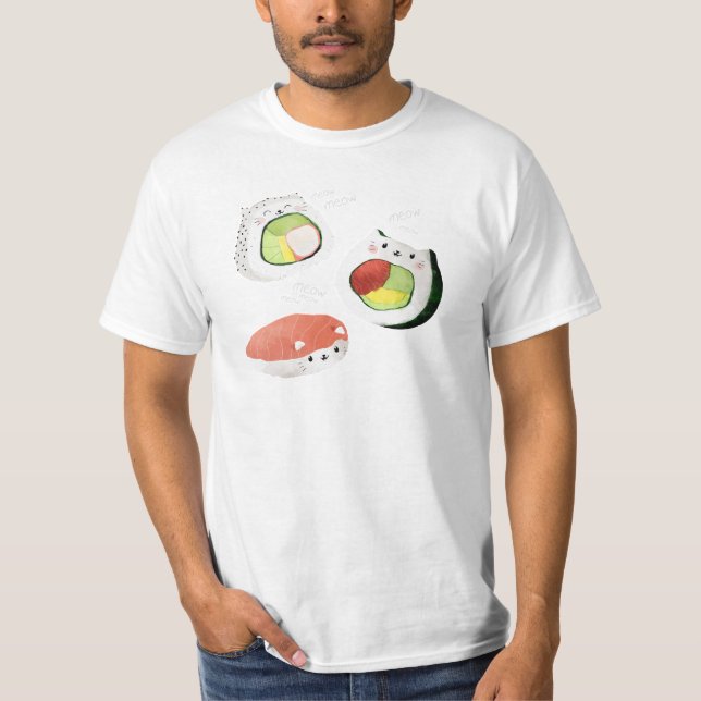 T-shirt Chat mignon de sushi (Devant)
