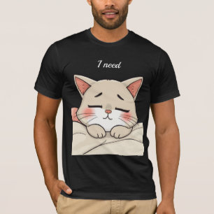 T-shirt Chat Mignon Endormi J'ai Besoin d'une Sieste Dessi