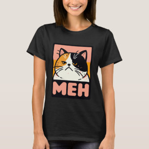 T-shirt Chat mignon énervé meh sarcastique yeux qui roulen
