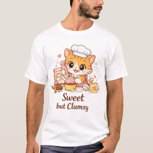 T-shirt Chat Mignon et Maladroit Faisant des Gâteaux