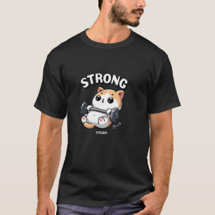 T-shirt Chat Mignon Fort Gym Fitness Entraînement Workout
