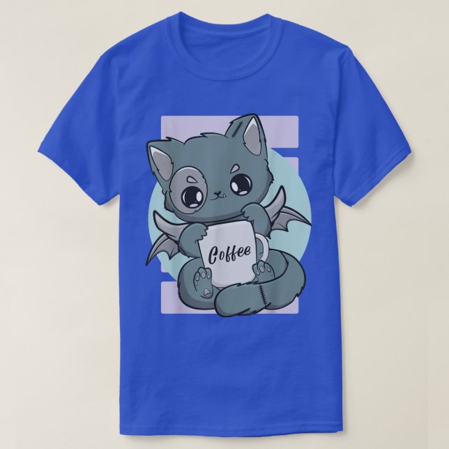 T-shirt Chat mignon Kawaii avec mug à café Moka Barista Ne (Design devant)