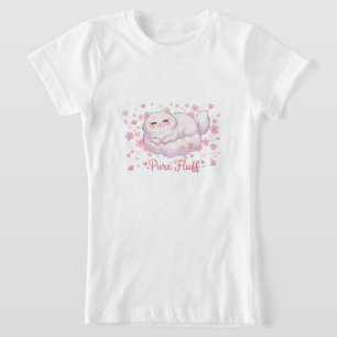 T-Shirt Chat Mignon Kawaii Tout en Peluche