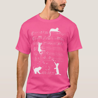 T-shirt Chat Mignon Kitty Jouant de la Clef de Musique Pia